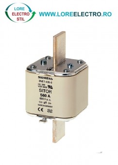 3NE1436-2 Siguranta ultrarapida MPR 630A, grupa NH3, curba Ardere gR, NH3, In 630 A, gR, 690 V ac, 250 V DC, Siemens,