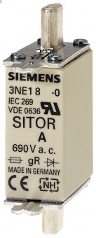 3NE1813-0 siguranta fuzibila ultrarapida MPR 16A, SIEMENS SITOR curba ardere rapida gS, gr. NH000, 690V ac, 250VDC