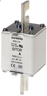 3NE3333 siguranta fuzibila ultrarapida MPR Siemens 450A, curba aR, Gupa NH 2, prindere cu suruburi