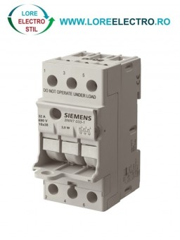 3NW7033-1, SOCLU PENTRU SIGURANTA FUZIBILA SIEMENS SENTRON, DIMENSIUNE 10X38 MM, 3P, CURENT NOMINAL 32 A