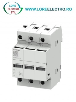 3NW7034-2, SOCLU PENTRU SIGURANTA FUZIBILA SIEMENS SENTRON, CU INDICATOR LED, DIMENSIUNE 10X38 MM, 3P, CURENT NOMINAL 32 A