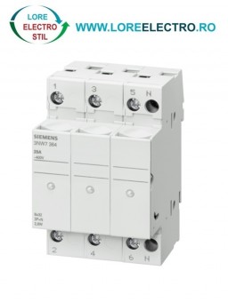 3NW7364, SOCLU PENTRU SIGURANTA FUZIBILA SIEMENS SENTRON, CU INDICATOR LED, DIMENSIUNE 8X32 MM, 3P+N, CURENT NOMINAL 20 A