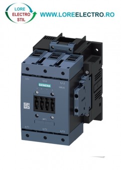 3RT1054-1AV36, Contactor trifazat SIEMENS 115A 400V tensiune bobina 400V ac / dc, S6, 2NO+2NC, BORNE TUNEL