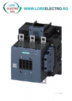3RT1054-6AB36 contactor Siemens 115A 55KW 400Vtensiune bobina 24V ac / dc, cu prindere Surub, 2NO+2NC, S6