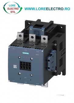 3RT1075-6AV36 contactor Siemens 400A, Contactor 200kW Siemens Sirius, tensiune bobina 400V AC/DC, conexiune bare, S12, 2NO+2NC