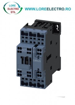 3RT2027-2AB00, CONTACTOR 32A Contactor 15KW / 400 V SIEMENS Sirius, tensiune bobina 24V ac 50 HZ, Auxiliar 1NO+1NC, S0, CONEXIUNE CLEME ARC