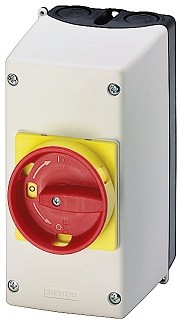 3RV1933-1GA00 cutie plastic IP55 pentru motorstarter SIEMENS 3RV203 prevazut cu Maneta de actionare rotativa galben-rosie S2