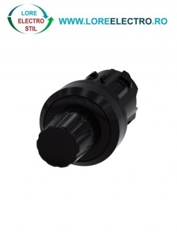 3SU1000-0HC10-0AA0, BUTON DE OPRIRE SIEMENS SIRIUS, ROTUND, DIAMETRU DE 22 MM, NEGRU, INALT, CU RETINERE PRIN ROTIRE