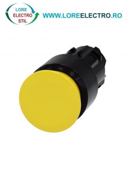 3SU1000-1AA30-0AA0, ACTUATOR BUTON TIP CIUPERCA SIEMENS SIRIUS, DIAMETRU DE 22 MM, GALBEN, PLAT (30 MM), CU RETINERE
