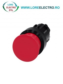 3SU1000-1AD20-0AA0, ACTUATOR BUTON TIP CIUPERCA SIEMENS SIRIUS, DIAMETRU DE 22 MM, ROSU, PLAT (30 MM), CU REVENIRE