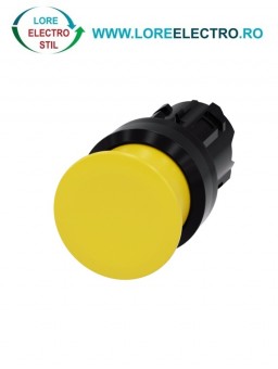 3SU1000-1AD30-0AA0, ACTUATOR BUTON TIP CIUPERCA SIEMENS SIRIUS, DIAMETRU DE 22 MM, GALBEN, PLAT (30 MM), CU REVENIRE