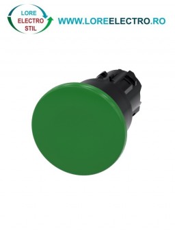 3SU1000-1BA40-0AA0, ACTUATOR BUTON TIP CIUPERCA SIEMENS SIRIUS, DIAMETRU DE 22 MM, VERDE, INALT (40 MM), CU RETINERE