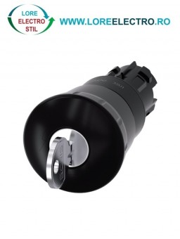 3SU1000-1HG10-0AA0, ACTUATOR BUTON TIP CIUPERCA CU INCUIETOARE RONIS SIEMENS SIRIUS, DIAMETRU DE 22 MM, NEGRU, 40 MM, CU RETINERE