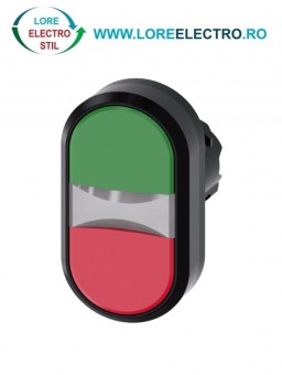 3SU1000-3AB42-0AA0, ACTUATOR BUTON DUBLU SIEMENS SIRIUS, DIAMETRU DE 22 MM, VERDE/ROSU, PLAT, CU REVENIRE