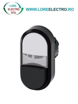 3SU1000-3BB61-0AA0, ACTUATOR BUTON DUBLU SIEMENS SIRIUS, DIAMETRU DE 22 MM, ALB/NEGRU, PLAT/INALT, CU REVENIRE