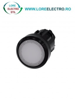 3SU1001-0AA60-0AA0, ACTUATOR BUTON ILUMINAT SIEMENS SIRIUS, DIAMETRU DE 22 MM, ALB, PLAT, CU RETINERE