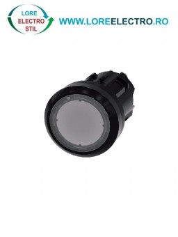 3SU1001-0AB70-0AA0, ACTUATOR BUTON ILUMINAT SIEMENS SIRIUS, DIAMETRU DE 22 MM, TRANSPARENT, PLAT, CU REVENIRE
