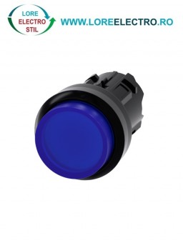 3SU1001-0BB50-0AA0, ACTUATOR BUTON ILUMINAT SIEMENS SIRIUS, DIAMETRU DE 22 MM, ALBASTRU, INALT, CU REVENIRE