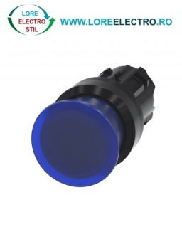 3SU1001-1AD50-0AA0, ACTUATOR BUTON TIP CIUPERCA ILUMINAT SIEMENS SIRIUS, DIAMETRU DE 22 MM, ALBASTRU, PLAT (30 MM), CU REVENIRE