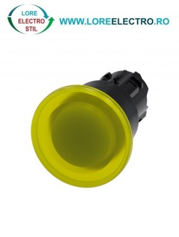 3SU1001-1BA30-0AA0, ACTUATOR BUTON TIP CIUPERCA ILUMINAT SIEMENS SIRIUS, DIAMETRU DE 22 MM, GALBEN, 40 MM, CU RETINERE