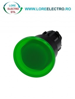 3SU1001-1BA40-0AA0, ACTUATOR BUTON TIP CIUPERCA ILUMINAT SIEMENS SIRIUS, DIAMETRU DE 22 MM, VERDE, 40 MM, CU RETINERE