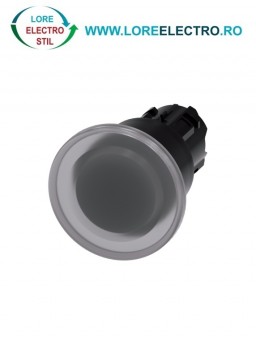 3SU1001-1BA70-0AA0, ACTUATOR BUTON TIP CIUPERCA ILUMINAT SIEMENS SIRIUS, DIAMETRU DE 22 MM, TRANSPARENT, 40 MM, CU RETINERE