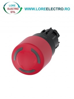 3SU1001-1GB20-0AA0, ACTUATOR BUTON OPRIRE DE URGENTA TIP CIUPERCA ILUMINAT SIEMENS SIRIUS, DIAMETRU DE 22 MM, ROSU, 30 MM, CU RETINERE