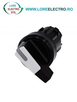 3SU1002-2CF60-0AA0, ACTUATOR COMUTATOR ROTATIV ILUMINAT SIEMENS SIRIUS, DIAMETRU DE 22 MM, ALB, CU 2 POZITII O-I, CU RETINERE