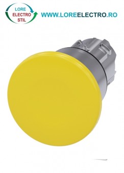 3SU1050-1BA30-0AA0 CAP CIUPERCA GALBENA METALICA 40MM CU RETINERE, REVENIRE PRIN TRAGERE, SIEMENS SIRIUS ACT 22MM,