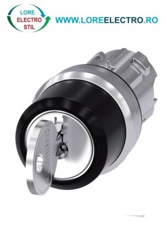3SU1050-4BM01-0AA0 Cap cheie de comanda metalica 3 pozitii cu revenire 1 - 0 - 2, cu Cheie RONIS SB30, Cu scoatere cheie pe pozitia 0, Siemens, Sirius Act, 22mm