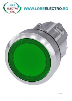 3SU1051-0AA40-0AA0 cap buton VERDE iluminabil metalic Siemens Sirius Act 22MM cu retinere,