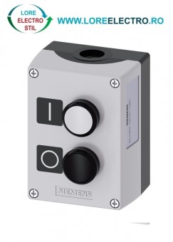 3SU1802-0AC00-2AB1 CUTIE PLASTIC DE COMANDA CU 2 BUTOANE ALB SI NEGRU CU REVENIRE 1NO 1NC, SIEMENS, SIRIUS ACT