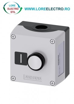 3SU1851-0AE00-2AB1 CUTIE METALICA CU BUTON NEGRU CU REVENIRE 1NC, SIEMENS, SIRIUS ACT