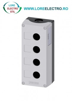 3SU1854-0AA00-0AB1 CUTIE GRI METALICA 4 POSTURI DE COMANDA SI LOC ETICHETA, PENTRU BUTOANE SIEMENS SIRIUS ACT