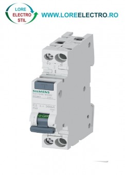  5SV1316-1KK02, Siguranta Diferentiala SIEMENS 2A, 1P+N intr-un Modul, 30mA, curba C, 6kA, tip AC,