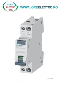 5SV1316-1KK13, Siguranta Diferentiala SIEMENS 13A, 1P+N intr-un Modul, 30mA, curba C, 6kA, tip AC,