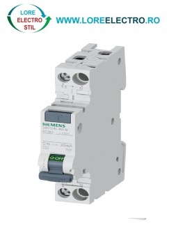 5SV1316-1KK16, Siguranta Diferentiala SIEMENS 16A, 1P+N intr-un Modul 30mA, curba C, 6kA, tip AC,
