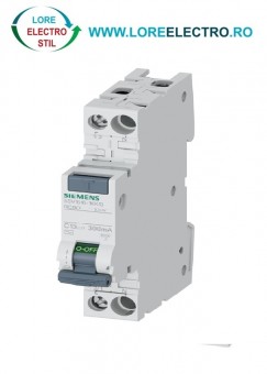 5SV1616-1KK13, Siguranta Diferentiala SIEMENS 13A, 1P+N intr-un Modul, 300mA, curba C, 6kA, tip AC,