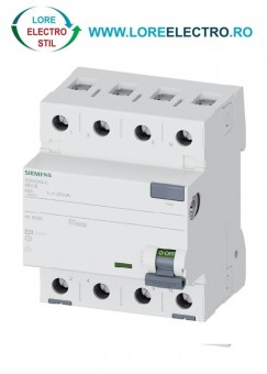 5SV4344-0 SIGURANTA AUTOMATA DIFERENTIALA 40A 3+N , TIP AC, In 40 A, 30 mA, 400 V ac, SIEMENS,