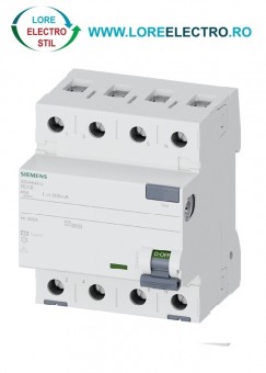 5SV4644-0 SIGURANTA AUTOMATA DIFERENTIALA 40A 3+N , TIP AC, In 40 A, 300 mA, 400 V ac, SIEMENS