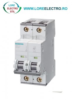 5SY7250-7 SIGURANTA AUTOMATA SIEMENS 50A, 2 POLI, 230V 400 VAC, CAPACITATE RUPERE 15KA, CURBA DECLANSARE C,