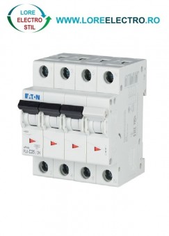 PL6-C25/3N, Siguranta automata trifazata tripolara 3P+N 25A, EATON curba c 6kA