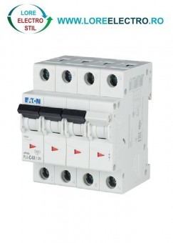 PL6-C40/3N, Siguranta automata trifazata tripolara 3P+N 40A, EATON curba c 6kA