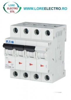  PL6-C50/3N, Siguranta automata trifazata tripolara 3P+N 50A, EATON curba c 6kA
