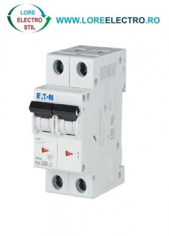 PL6-C63/2, Siguranta automata bipolara 63A, EATON curba c 6kA