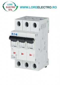 PL6-C63/3, Siguranta automata trifazata tripolara 63a, EATON curba c 6kA