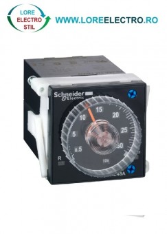 RE48ATM12MW, releu de timp analogic de tip on-delay Schneider, 24-240 V AC/DC (50/60Hz pt AC), 2 C/O, 5A
