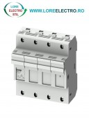 3NW7162, SOCLU PENTRU SIGURANTA FUZIBILA SIEMENS SENTRON, CU INDICATOR LED, DIMENSIUNE 14X51 MM, 3P+N, CURENT NOMINAL 50 A