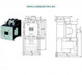 3RT1075-6AF36 contactor Siemens Sirius 400A , Putere 200 kW 400V, tensiune bobina 110V AC/DC, conexiune bare, Gabarit S14, 2NO+2NC