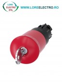 3SU1000-1HR20-0AA0, ACTUATOR BUTON OPRIRE DE URGENTA TIP CIUPERCA CU INCUIETOARE TIP C SIEMENS SIRIUS, DIAMETRU DE 22 MM, ROSU, 40 MM, CU RETINERE